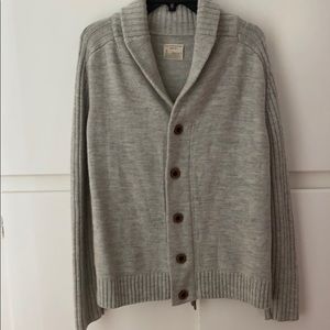 Mens 7 Diamonds Gray Button/Zip up Cardigan, Large